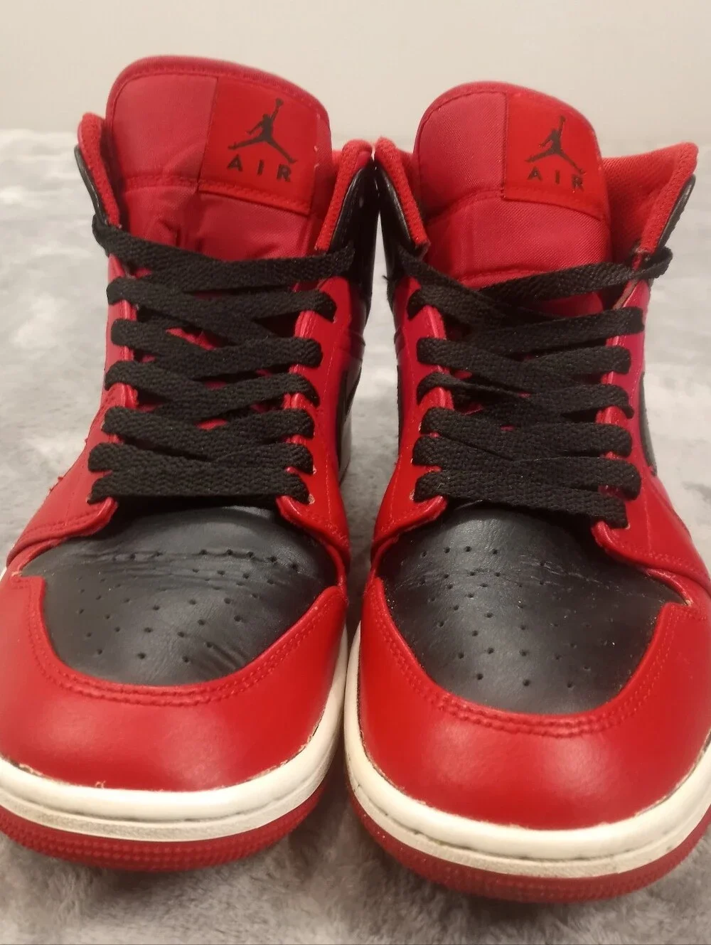 Jordan Men's High-Top Sneaker in Red and Black Size 8.5